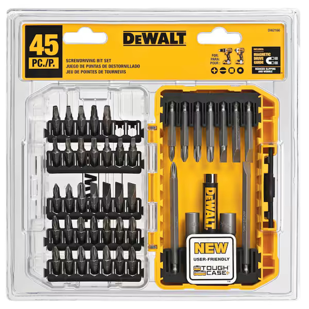 DEWALT DW2166 Screwdriver Bit Set with Tough Case, 45-Piece